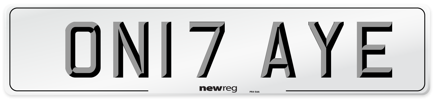 ON17 AYE Number Plate from New Reg